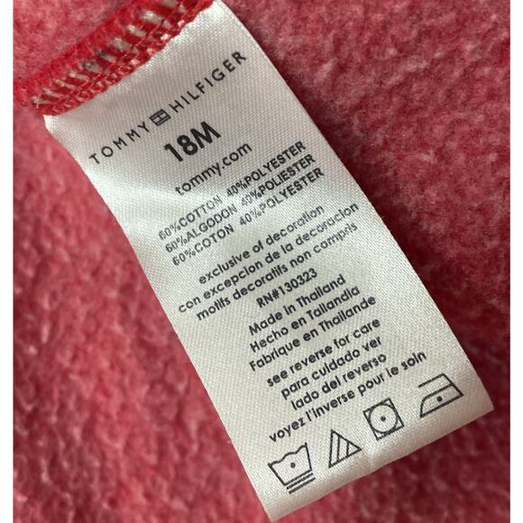 Lot of 2 Tommy Hilfiger Baby Girl 18M Sweatshirt Pullover Sweater Ruffle Logo - Picture 4 of 6